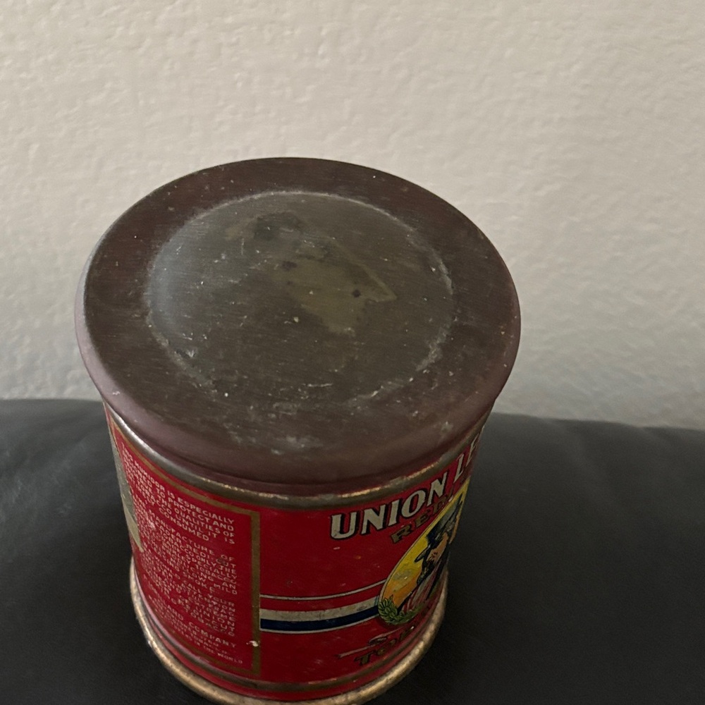 Vintage Union Leader Red Tobacco Tin - Picture 5 of 5